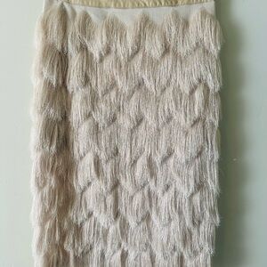 Nordstrom Cream Textured Pencil Skirt